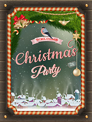 Image showing Christmas Poster with village. EPS 10