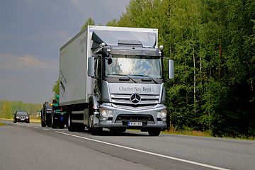 Image showing Grey Mercedes-Benz Antos Truck on the Road