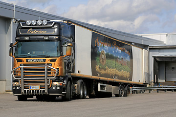 Image showing Scania R500 V8 Semi Trailer Truck Transports Food