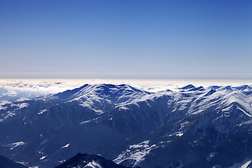 Image showing View from ski resort in morning