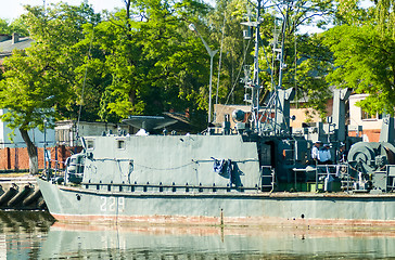 Image showing Mine trawler on parking