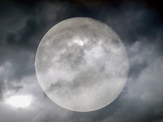 Image showing Stormy weather moon