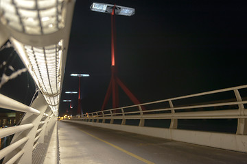 Image showing Empty bridge at night