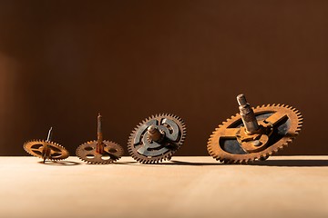 Image showing Old gears on table