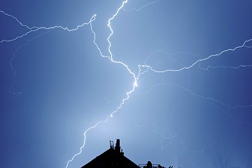 Image showing Lightning strikes down