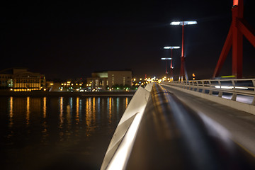 Image showing Empty bridge at night