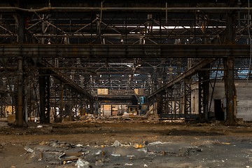 Image showing Large empty hall with concrete walls