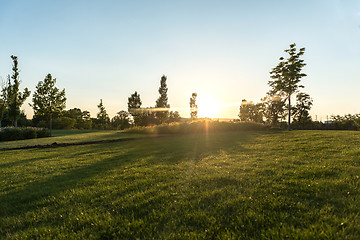 Image showing Sunset in the countryside
