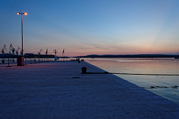 Image showing Peaceful sunset at the jetty