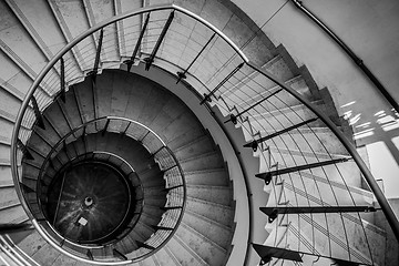 Image showing Upside view of a spiral staircase