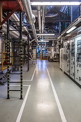 Image showing Industrial pipes in a thermal power plant