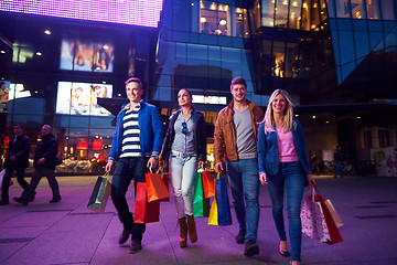 Image showing Group Of Friends Enjoying Shopping