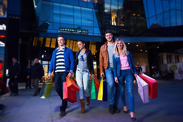 Image showing Group Of Friends Enjoying Shopping