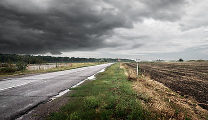 Image showing Road in cloudy weather