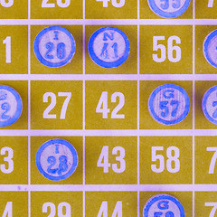 Image showing Yellow bingo card isolated