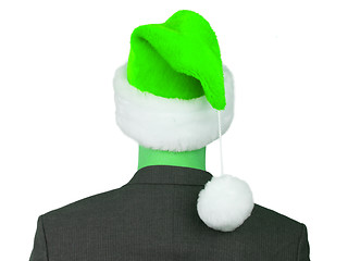 Image showing Business man with a santa hat 