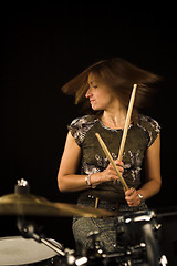 Image showing woman drummer