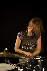 Image showing woman drummer