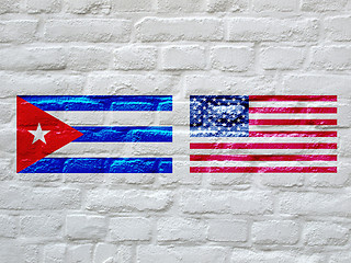 Image showing Flag of Cuba and USA