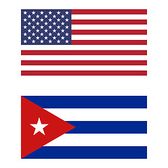 Image showing Flag of Cuba and USA