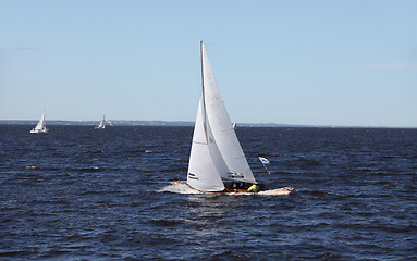 Image showing  Sailing yacht in motion