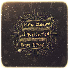 Image showing Vintage Merry Christmas Card Design