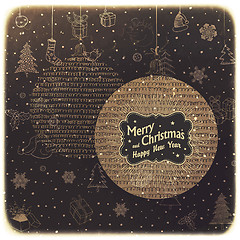 Image showing Vintage Merry Christmas Card Design