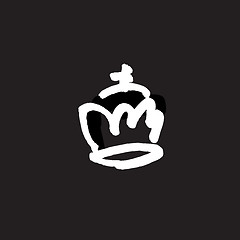 Image showing Hand Drawn Crown Symbol on Black
