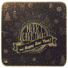 Image showing Vintage Merry Christmas Card Design
