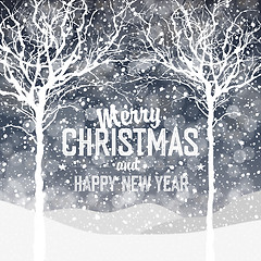 Image showing Falling Snow. Christmas Background with Text