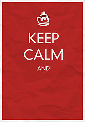 Image showing Keep Calm And... Design Template with Hand Drawn Crown