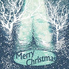 Image showing Falling Snow. Christmas Background with Text