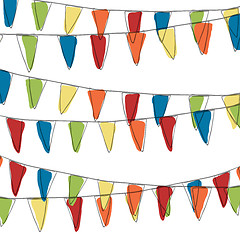 Image showing Holidays Pennant Bunting Illustration (Not Seamless)