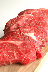 Image showing four rib eyes