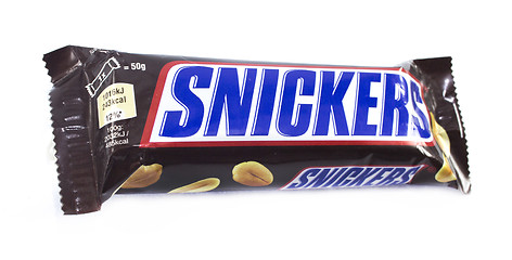 Image showing Snickers chocolate bar
