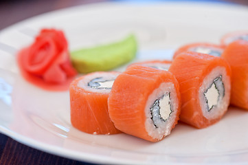 Image showing Salmon roll sushi