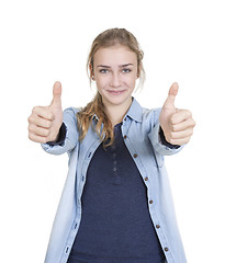 Image showing youth two thumbs up