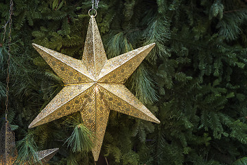 Image showing Decoration golden star Christmas Market