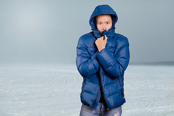 Image showing Asian Man in Down Padded Coat