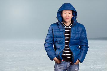 Image showing Asian Man in Down Padded Coat