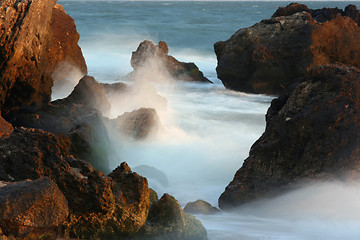 Image showing Stones and sea surf