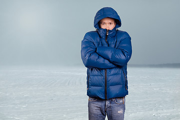 Image showing Asian Man in Down Padded Coat