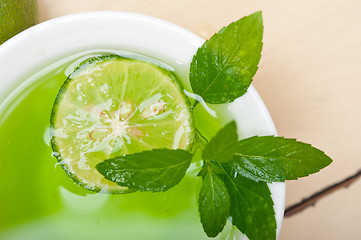 Image showing mint infusion tea tisane with lime