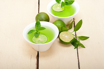 Image showing mint infusion tea tisane with lime