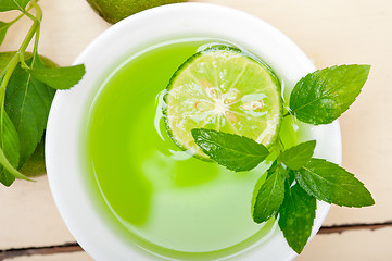 Image showing mint infusion tea tisane with lime