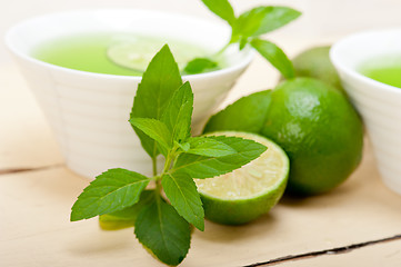 Image showing mint infusion tea tisane with lime