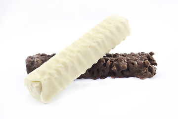 Image showing White chocolate bar with filling