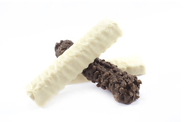 Image showing White chocolate bar with filling