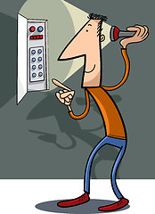 Image showing man fix electricity cartoon illustration