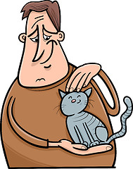 Image showing man and cat cartoon illustration